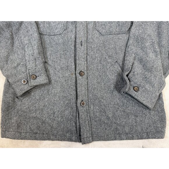 Woolrich Herringbone Wool Shacket Jacket Shirt Mens Size L Size Vintage - Picture 2 of 10
